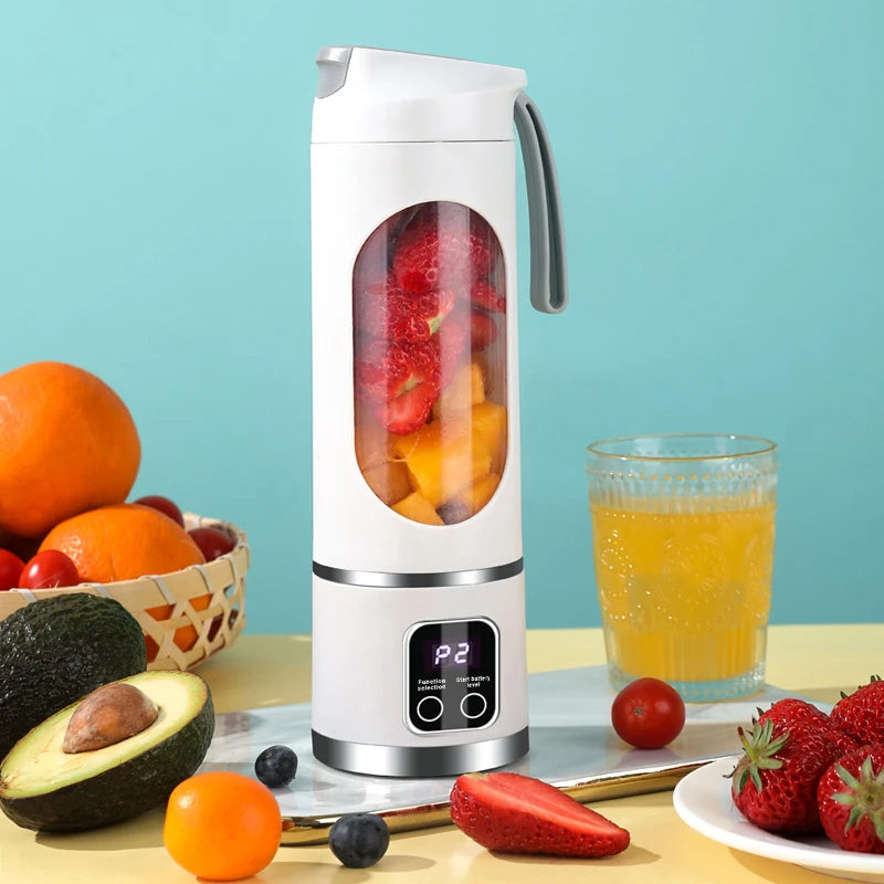 1 Small Portable Blender and Juicer - Rechargeable via USB, Personal Wireless Blender with Stainless Steel Blades
