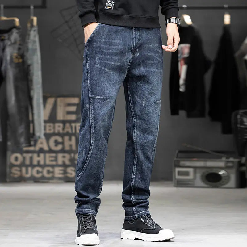 Summer Designer Clothes High Quality Punk Harajuku Fashion Casual Plus Size Slim Fit Denim Jeans for  2025 Cowboy Pants for Men