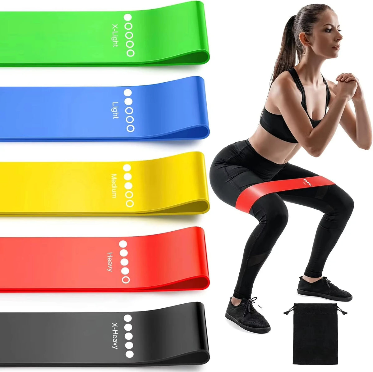 TPE Resistance Bands Fitness Set 5pcs Rubber Loop Band Strength Training Workout Expander Yoga Gym Equipment Elastic Rubber Loop