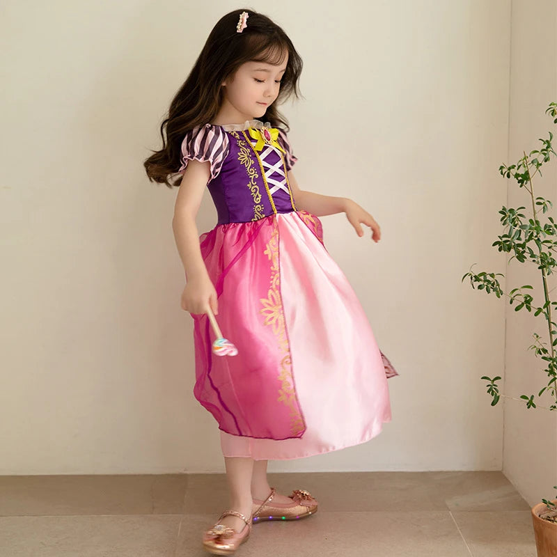 Halloween Girls Costume Kids Tangled Rapunzel Dress Kids Fantasy Princess Cosplay Dress Child Carnival Birthday Party Fancy Sets