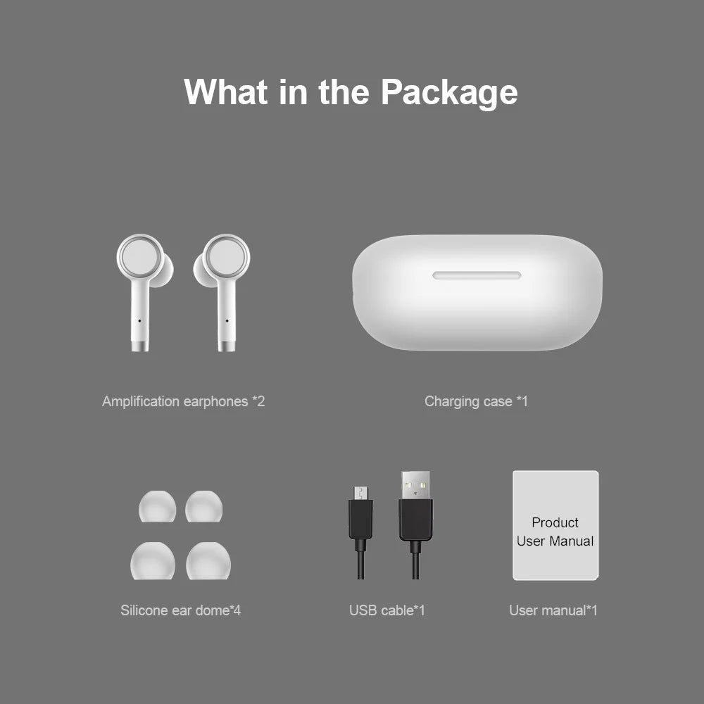 In Ear Binaural Chamber Hearing Aids with 4 Channels Rechargeable Wireless Noise Reduction for Moderate to Mild Hearing Loss
