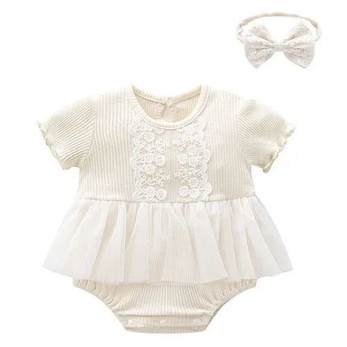 2025 New Summer Toddler Baby Girls Jumpsuit Flying Sleeve Cotton Flower Print Newborn Baby Girls Romper 0-24M Baby Clothing