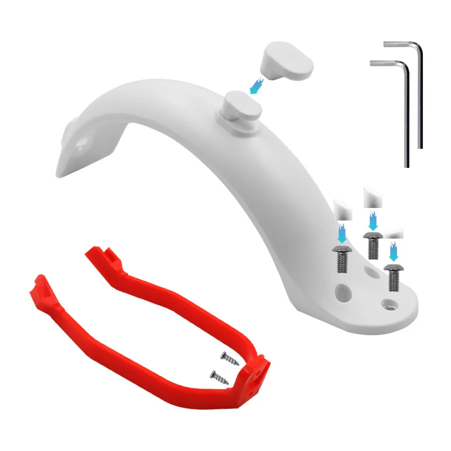 For Xiaomi Mijia MI M365 1S M187 Pro E-Scooter Tire Splash Fender with Rear Taillight Front Back Guard Mudguard screw line Parts