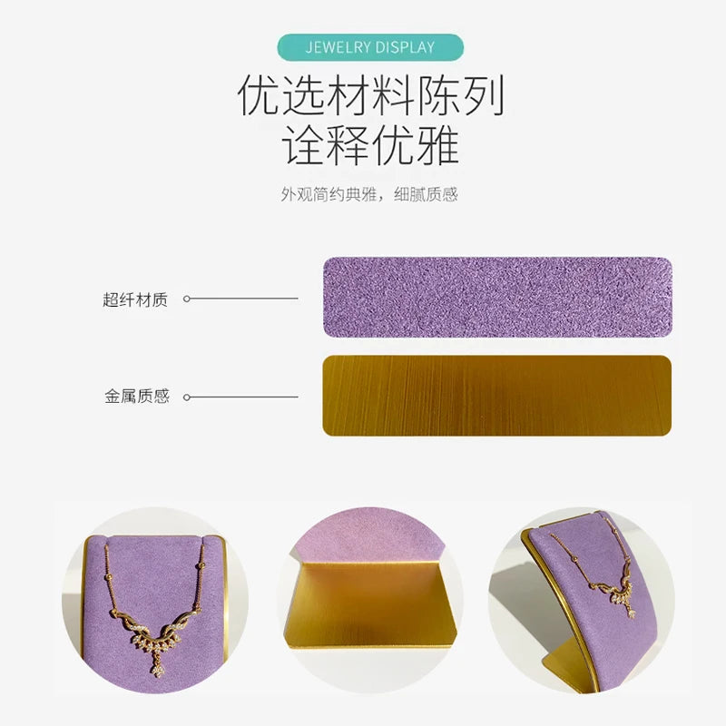 Metal Jewelry Display Stand ,Purple Velvet Organizer Props,Rings Necklaces Bracelets Holder for Trade Show,Store Window Storage