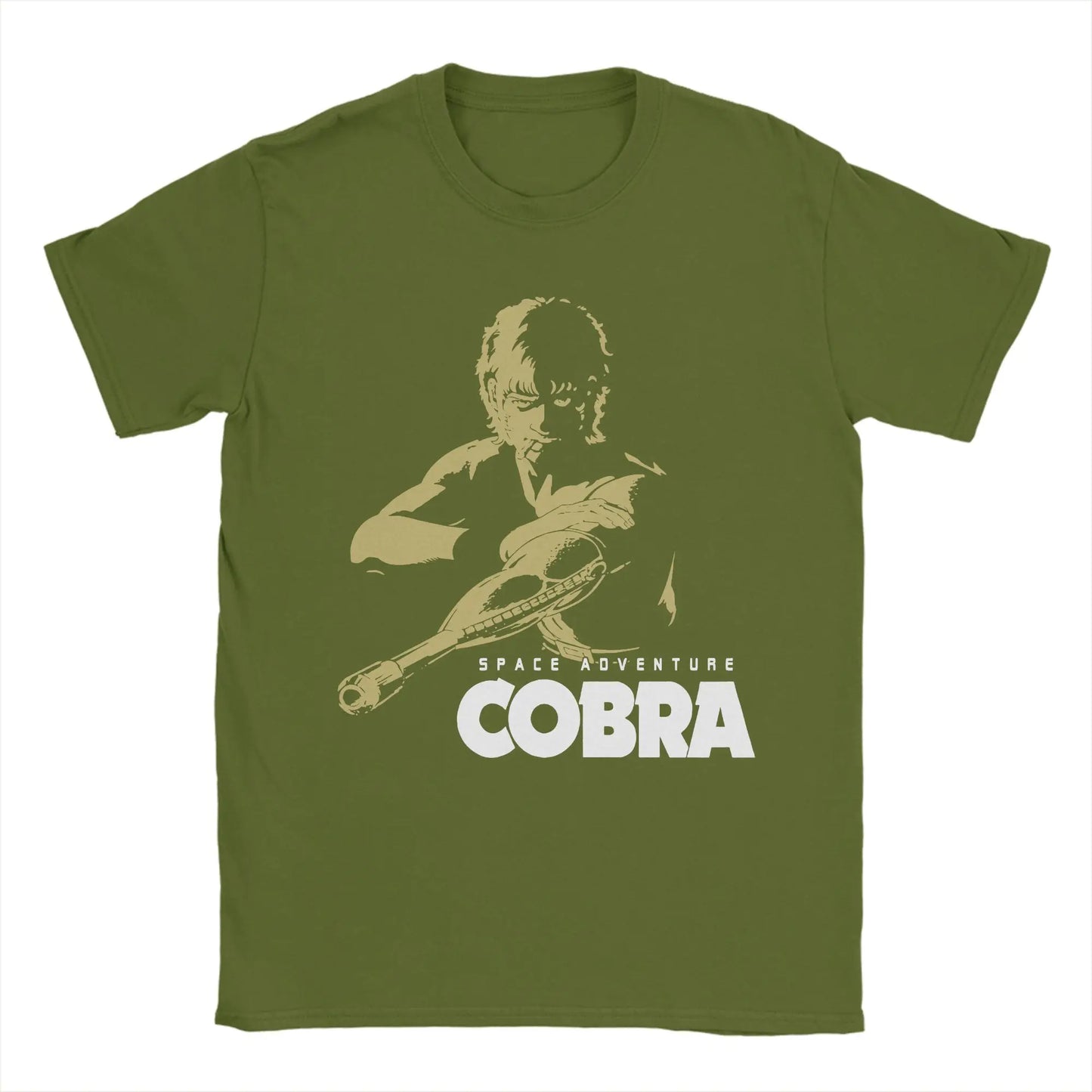 Humorous Space Adventure Cobra T-Shirts for Men O Neck 100% Cotton T Shirt Anime Short Sleeve Tees Graphic Clothing