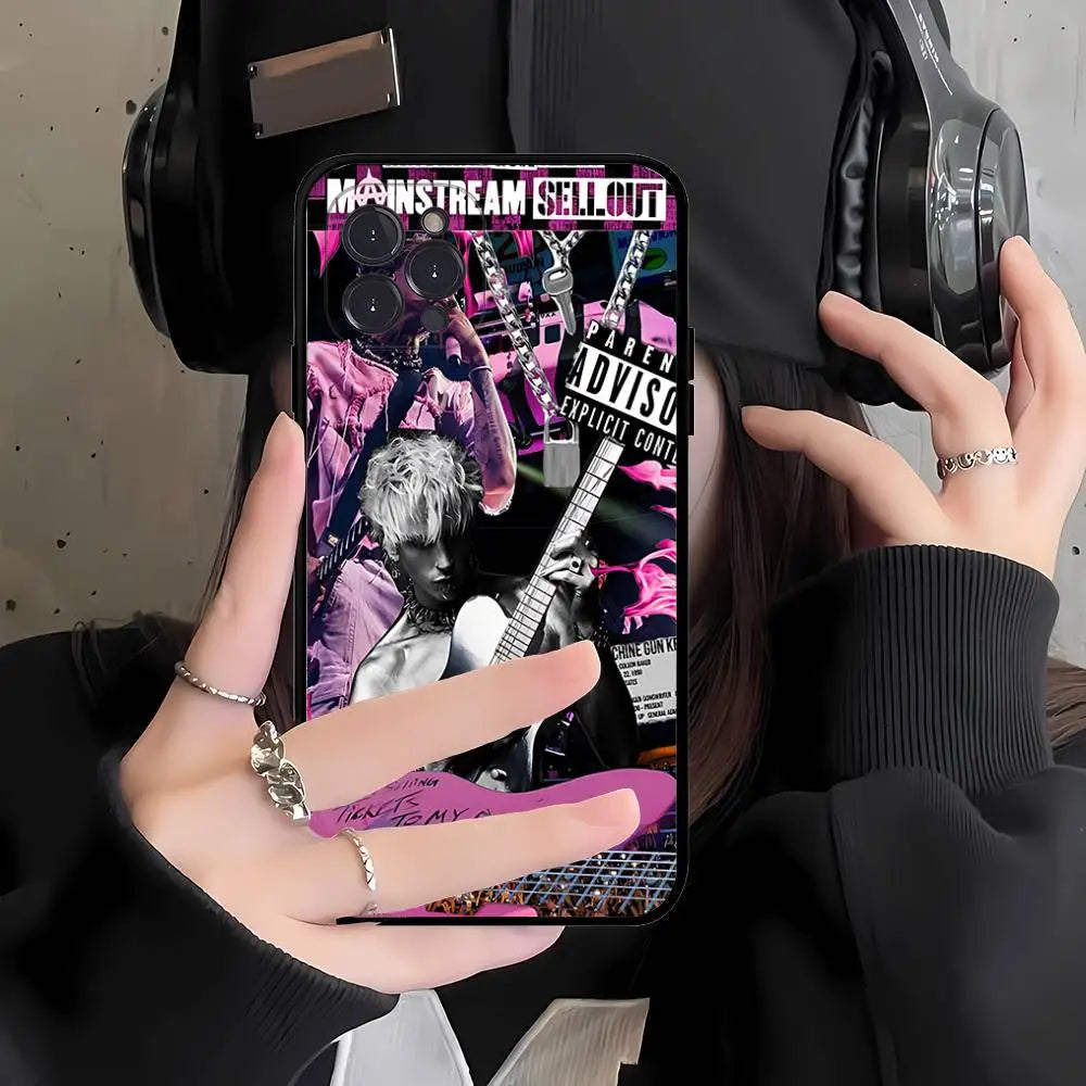 M-Machine Gun K-Kelly MGK Soft Back Phone Cover Case for iPhone 17 16 Pro Max 15 12 11 16e 13 Mini 14 15 Plus