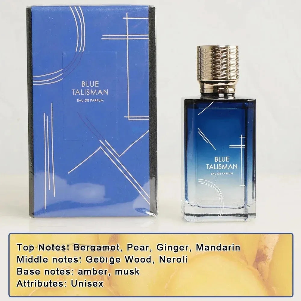 Mystique of The Blue Talisman 100ml Luxury Unisex Perfume Enchanting Woody Floral Scent with Pheromones, Long Lasting Cologne