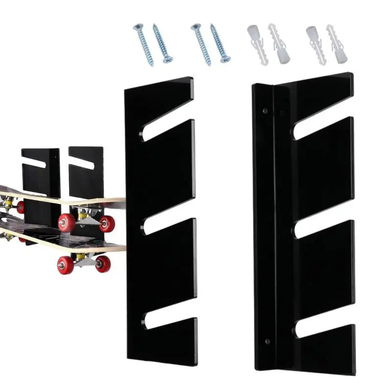 Skateboard Organizer Snowboard Storage Rack Wall Mounted Wall Mounted 3-Tiers Acrylic Snowboard Storage Fitness Equipment