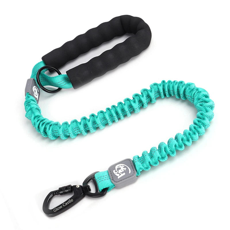 50cm Short Dog Leash Big Dog Training Leash Elastic Tactical Dog Lead Strong Short Traction Rope Durable Large Dog Leash Green