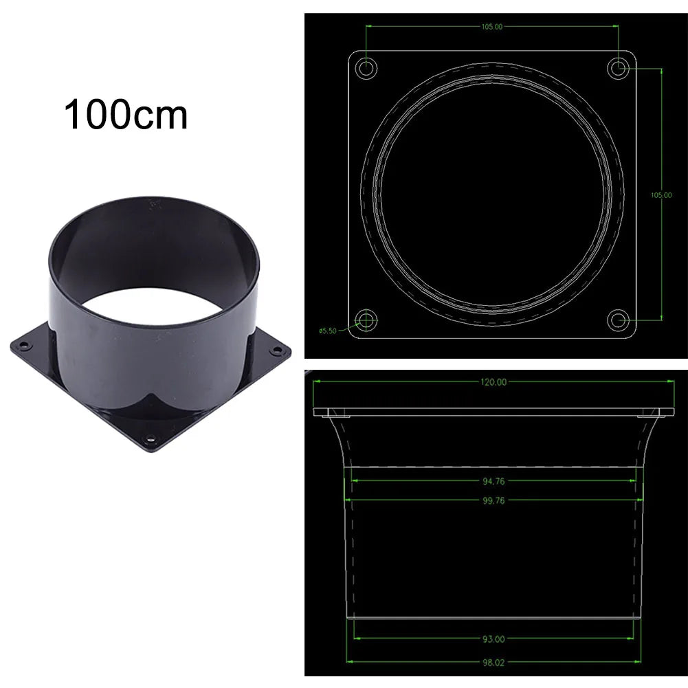 ABS Wall Flange Connector 75mm/100mm/120mm For Ventilation Pipe Air Ducting Connection Indoor Ventilation Equipment Accessory