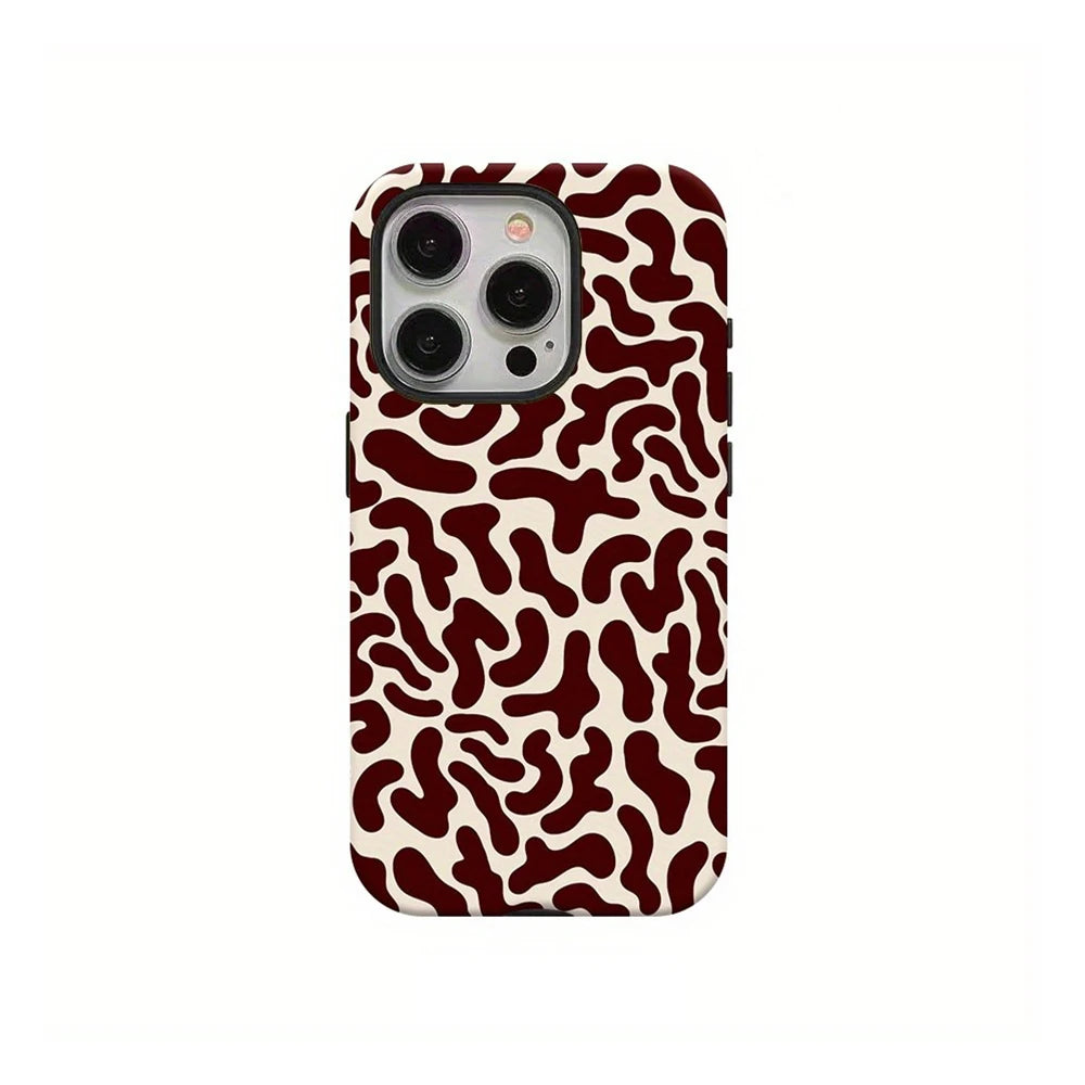 Luxury Clmj Navy Blue Polka Dot Pattern Phone Case for iPhone 17 16 15 14 13 12 X XS  Air Pro Max Plus Double-layer Back Cover
