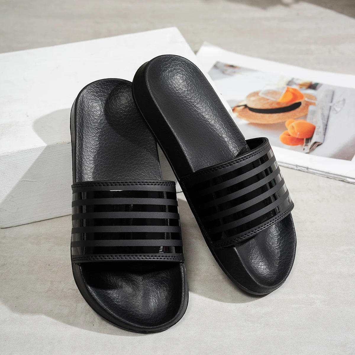 Women's Fashion Slippers Waterproof Non-Slip Thick Sole Wear-Resistant Slip-On Casual Sandals