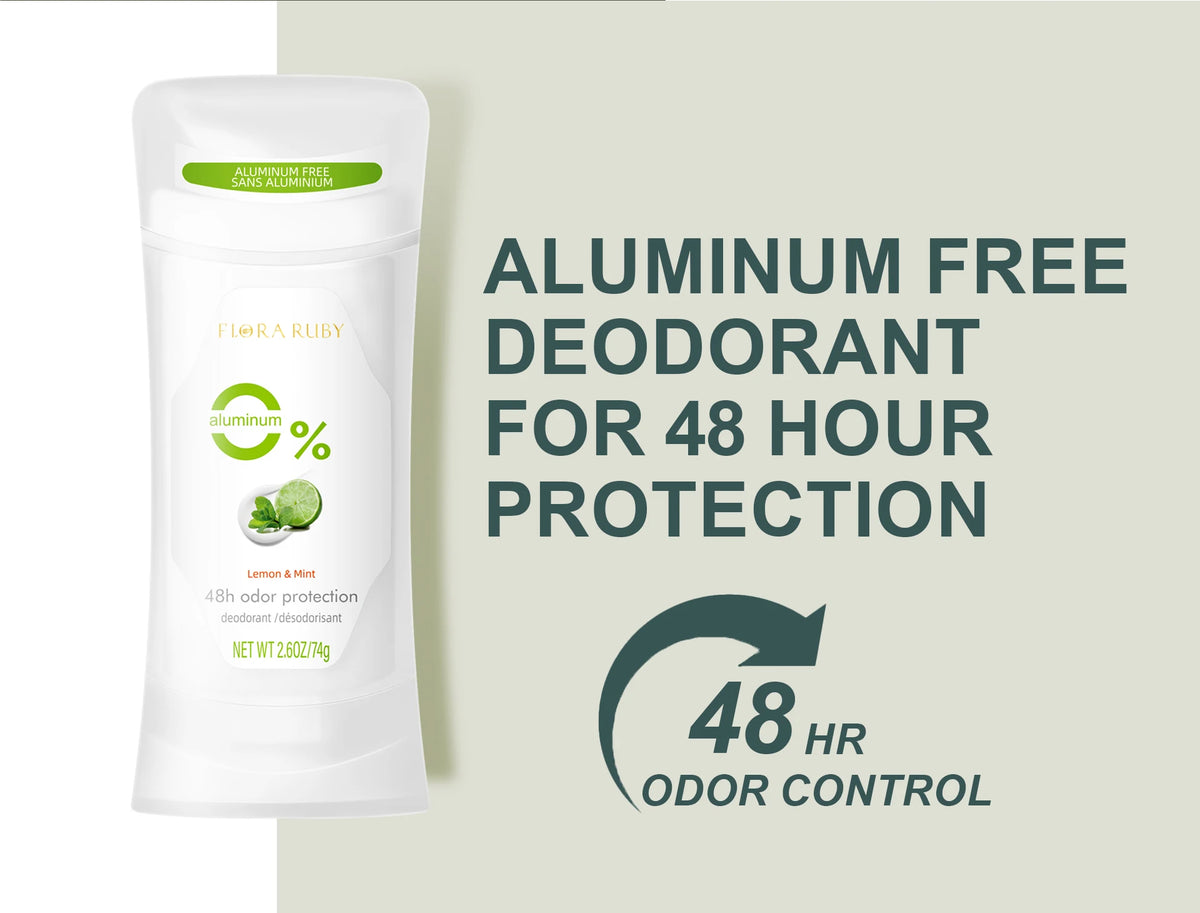 2PCS/Set Body Odor Remover，Deodorant stick，Aluminum Free，48H Natural Flower Scent Deodorize, Long Lasting and Refreshing Dryness