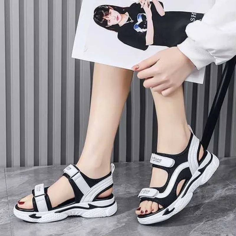 Woman Shoes Outdoor Platform Leather Sandals for Women Beach Daily Vip Chic and Elegant Wholesale Comfortable Summer 2025 H Shoe