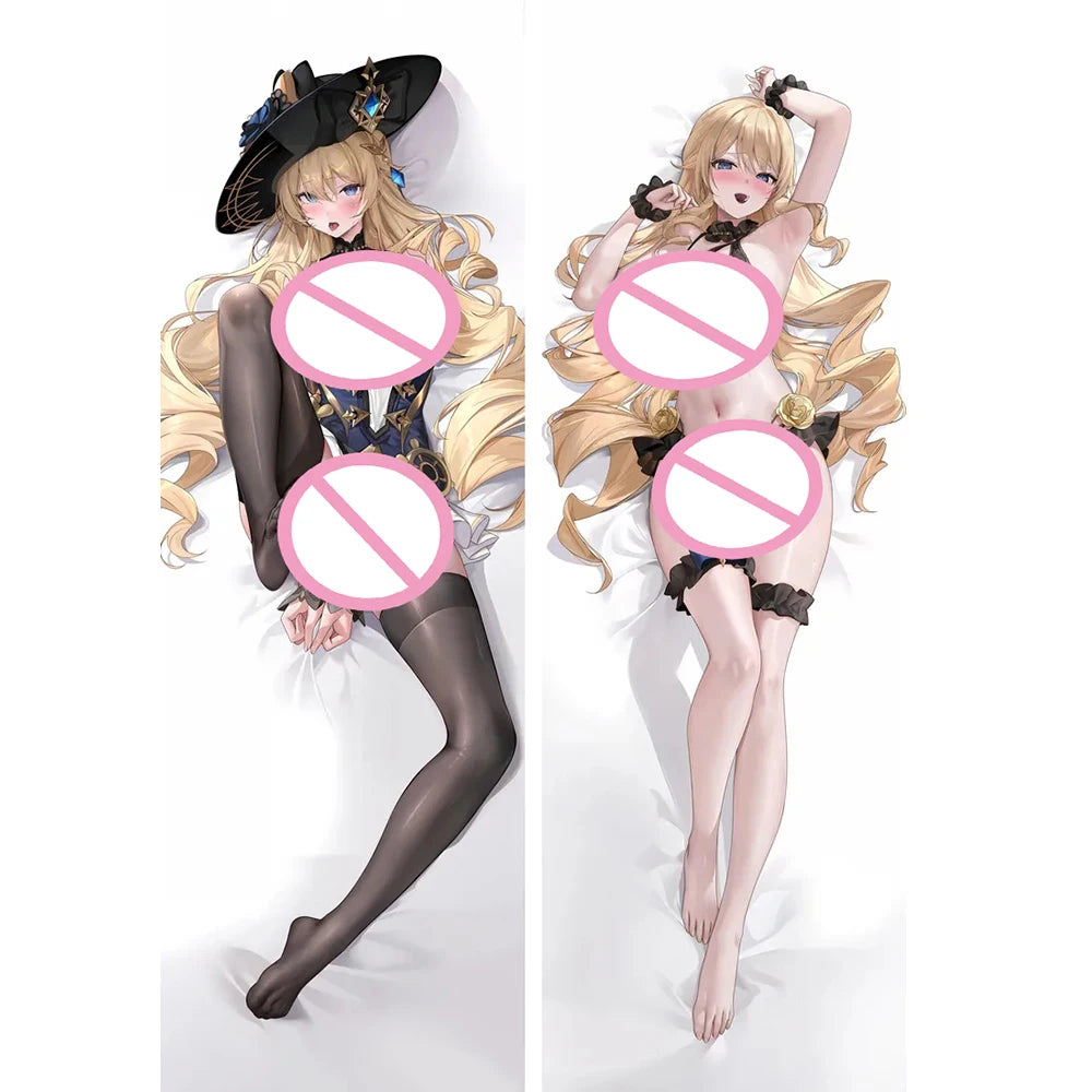Anime Navia Caspar Hugging Body Dakimakura Cover Genshin Impact Navia Caspar Pillowcase Otaku Cushion Cover Sleeping Pillowcases