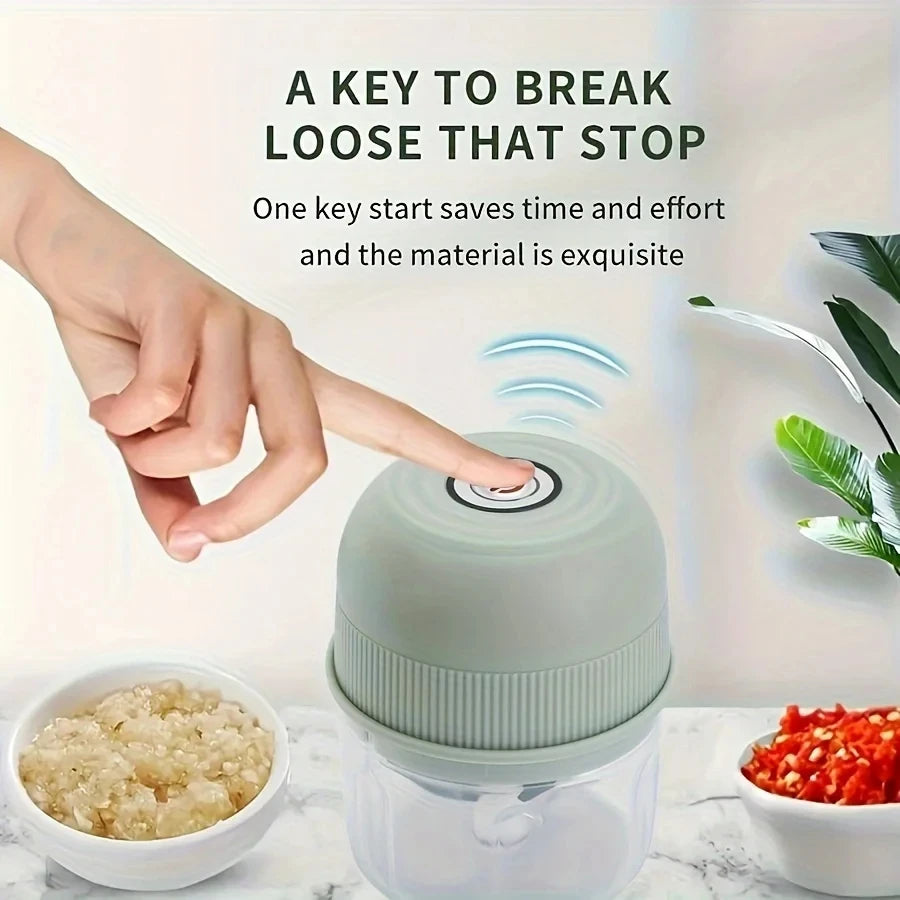 260ml Electric Garlic Grinder Onion Chopper with 1 Button Start Meat Grinder Kitchen Food Vegetable Mixer