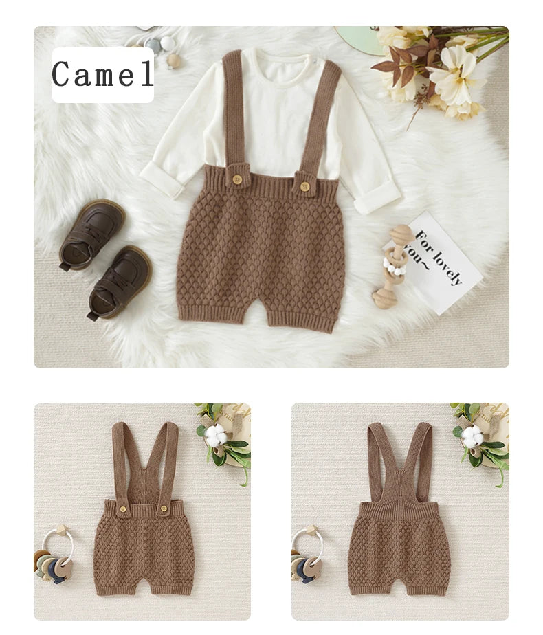 Baby Romper Knit Newborn Girl Boy Jumpsuit Sleeveless Summer Fall Infant Kid Sling Clothes 0-18M Solid Overalls Fashion Playsuit