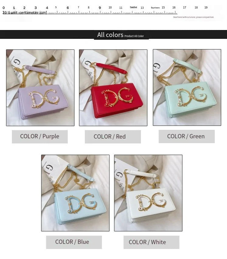 Trendy Letter Logo Chain Bag for Women 2025 - Cute Small Shoulder Sling Purse for Party, Date, Shopping - Black Fashion Handbag