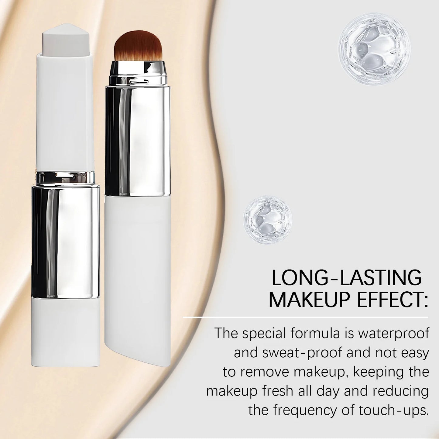 Dual-Action Color-Changing Foundation Stick - Skin-Nourishing, Lightweight Matte Finish, All-in-One Portable Makeup Stick