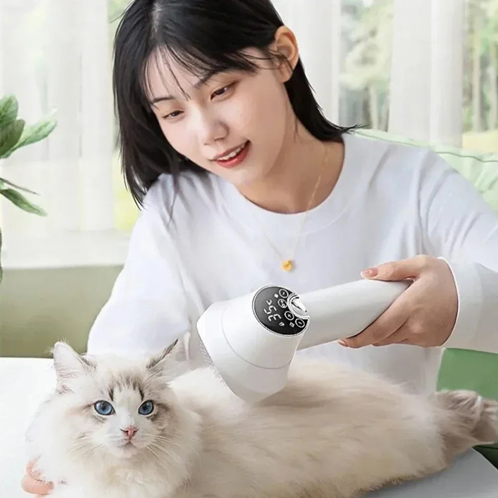 Pet Dog Hair Dryer 2-in-1 Cat Grooming Hairdressing Blow & Comb Low Noise Pet Cleaning Smart Pet Hair Dryer