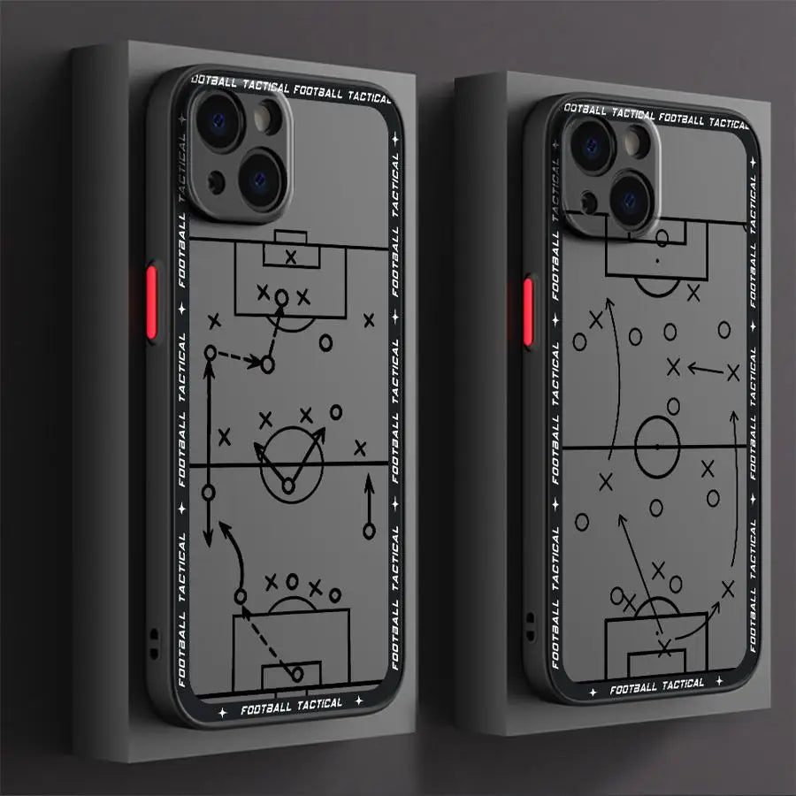 Football Tactical Guidelines Funda Back Phone Cover Case for iPhone 17 Pro Max 11 XS XR 16 Plus 15 14 12 Air 7 8 SE 13 Mini