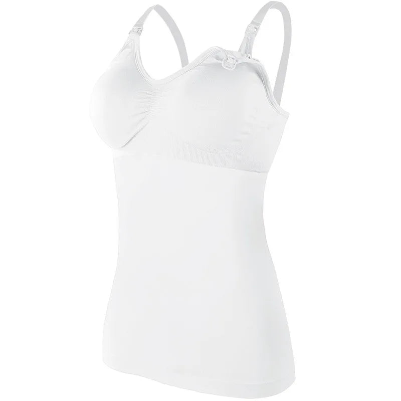 Summer Solid Clolor Sleeveless Nursing Clothes Women Pregnant Tank Top Plus Size Maternity Clothing Breastfeeding Vest