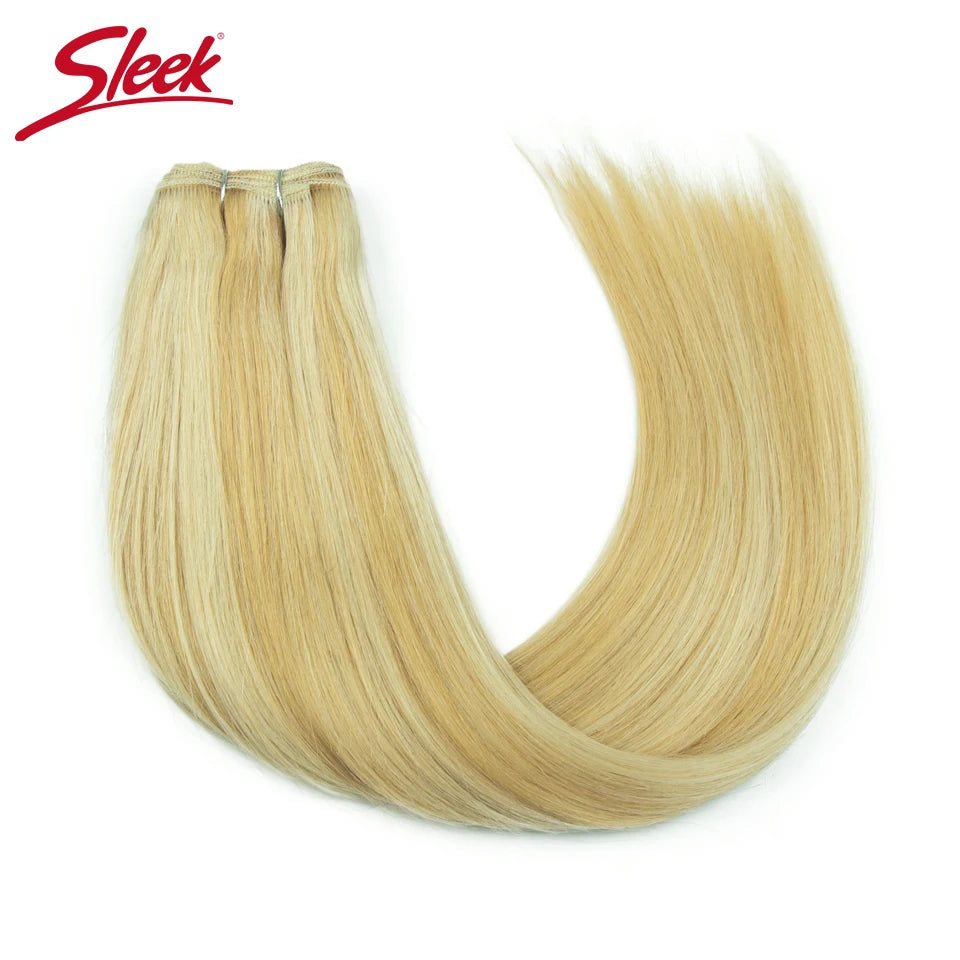Sleek Peruvian Straight Human Hair Double Drawn Natural Human Hair Weave Bundles Natural Brown #27 #613 Remy Human Hair Bundle