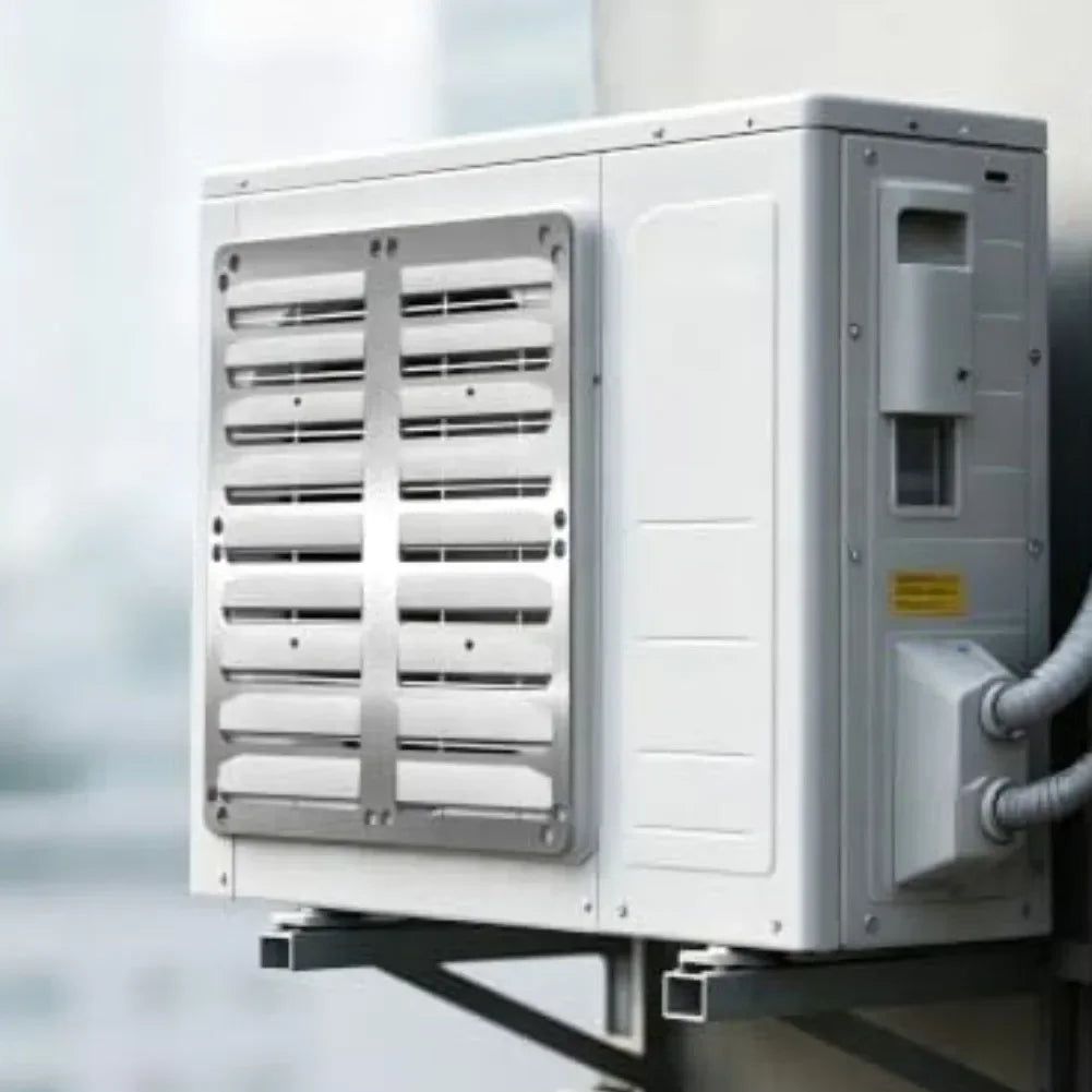 Stainless Steel AC Outdoor Air Guide Plate, No Drilling, Efficient Heat Dissipation, Fits Most Home AC Units