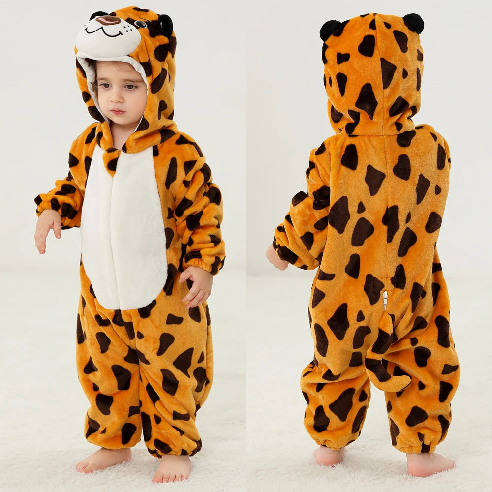 Autumn Winter Cartoon Style Winter Long Sleeve Baby Boys Girls Rompers Toddler Kids Playsuit Jumpsuits Baby Clothes Child Onesie