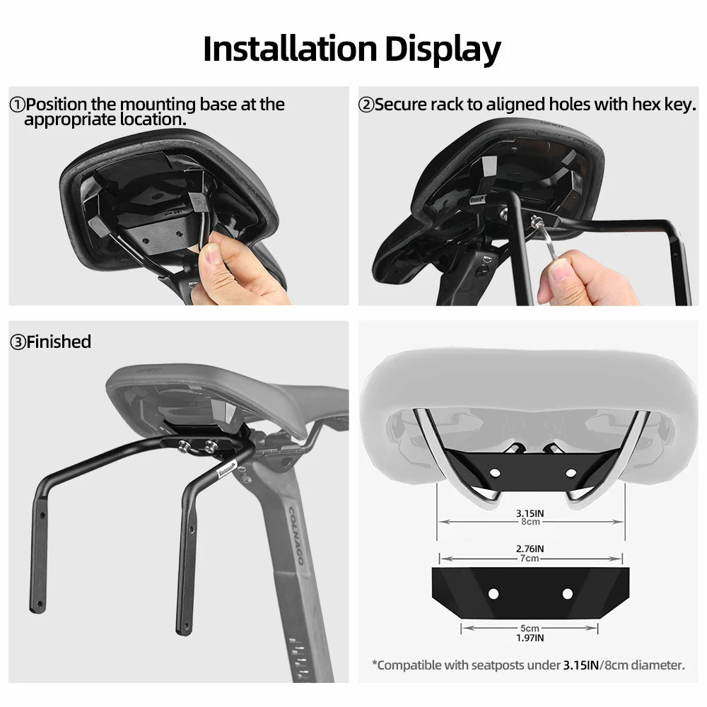 Rhinowalk Bike Saddlebag + Stabilizer Set Waterproof 13L Large Capacity More Stable For MTB Road Bike Can Fit Water Bottle Cage