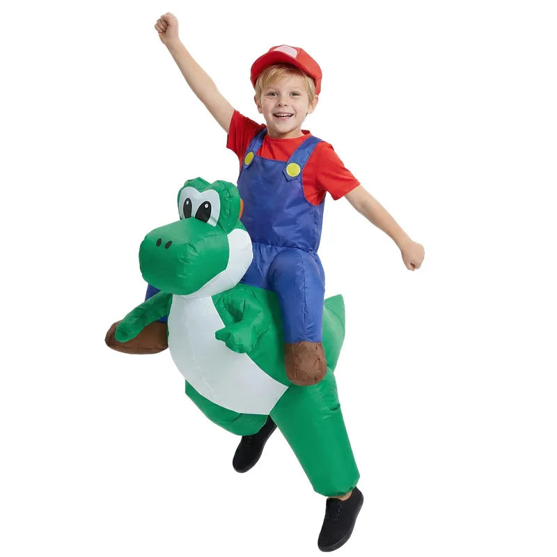 Halloween Plumber Costume Dinosaur Inflatable Suit Adult Kids Party Cosplay Performance Outfit  Holiday Dance Parties & Carnival