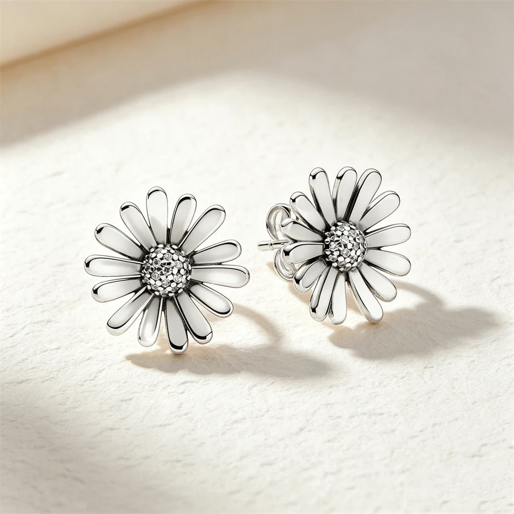 925 Sterling Silver Butterfly Flower Bee Lilac Leaf Zircon Earrings Suitable for Daily Wear as Women's Jewelry Holiday Gifts