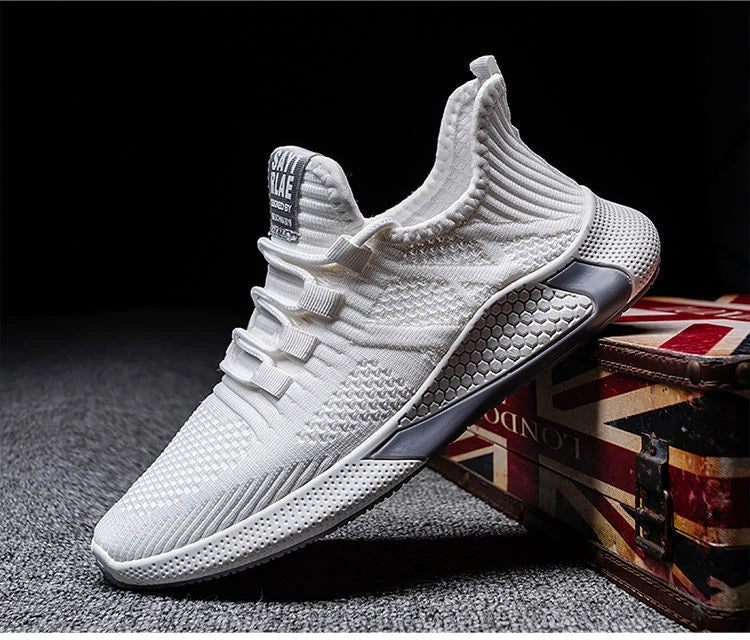 Men Casual Running Shoes Breathable Outdoor Sport Shoes Men Lightweight Facial Elastic Soft Bottom Casual Shoe Training Footwear