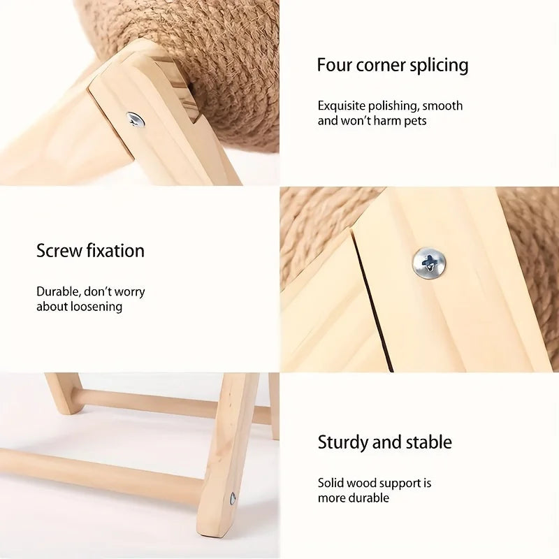 1 Set Cat Scratching Ball Toy: Kitten Sisal Rope Claw Grinding Scratcher - Vertical Design