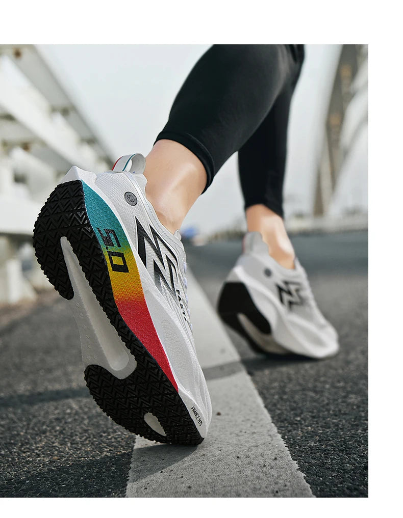 Men Running Shoes Carbon Plate Marathon Speciality Sports Breathable Lightweight Women's Comfortable Nonskid Leisure Sneakers