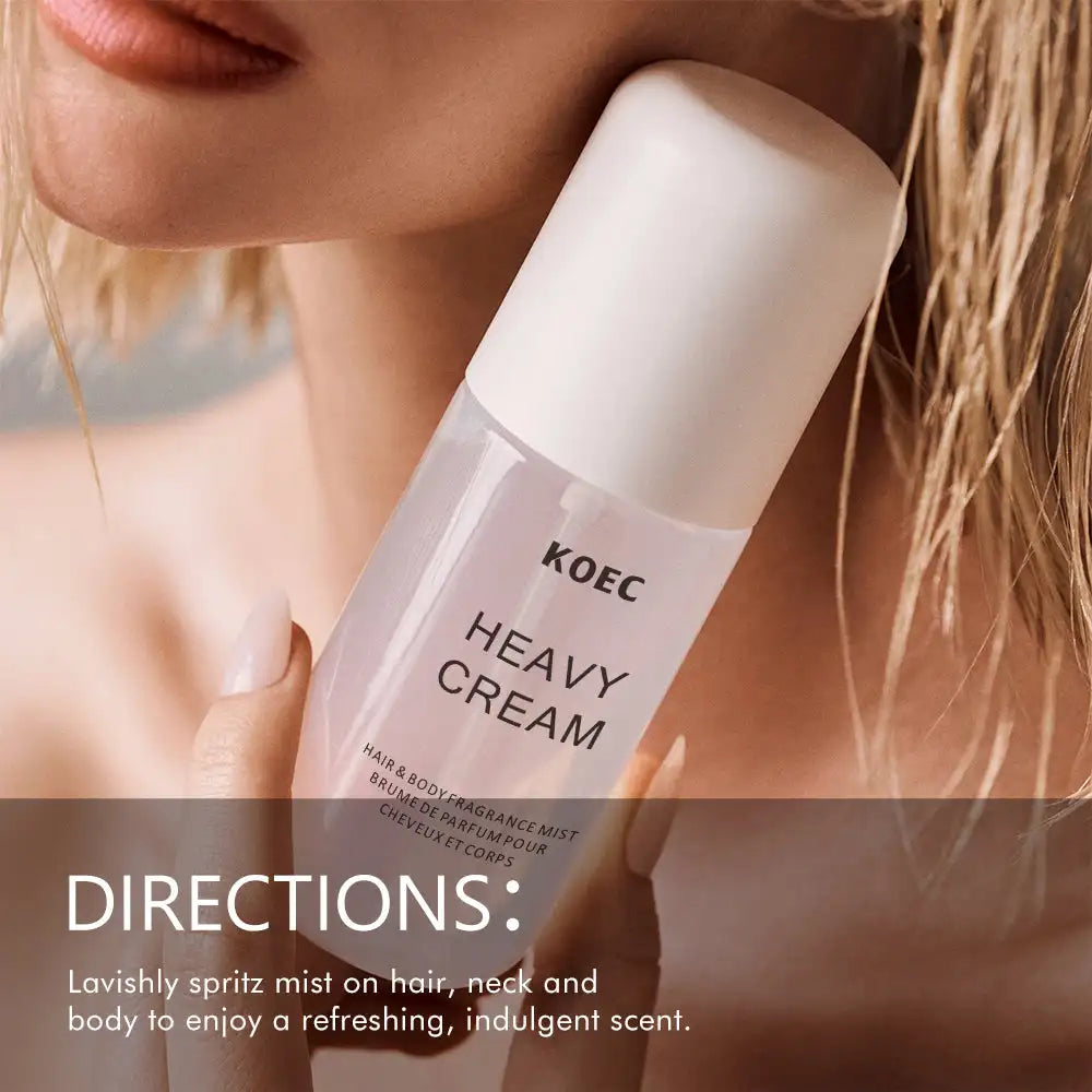 50ml KOEC Heavy Cream Fragrance Mist Perfume Moisturizing Refreshing Triple Notes Jasmine Vanilla Lemon Sugar Propylene Glycol