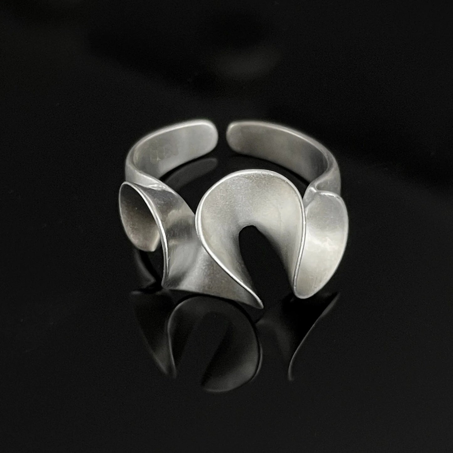 VENTFILLE 925 Sterling Silver Geometric Line Cross Wrap Open Ring For Women Gift Irregular Punk Adjustable Jewelry Dropshipping