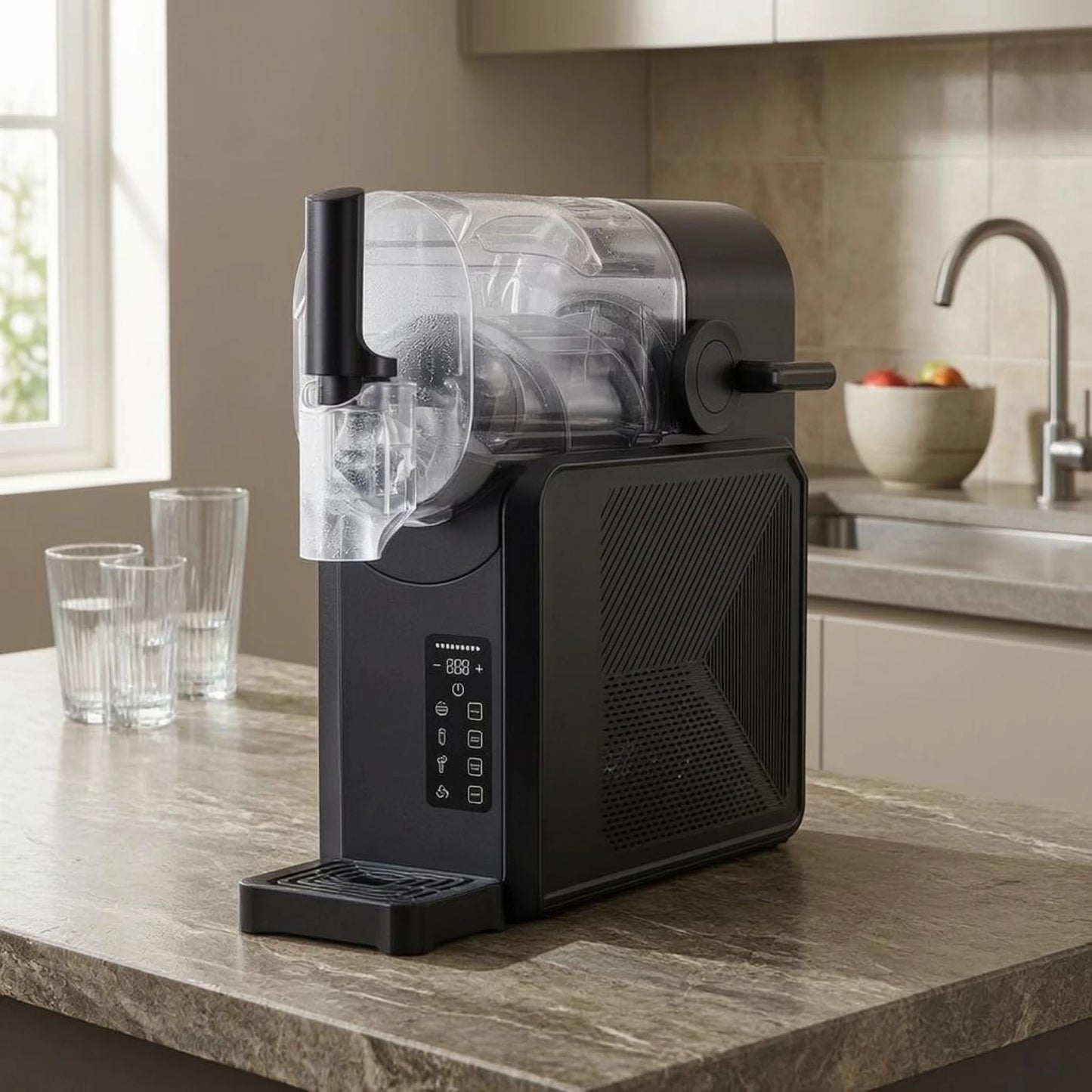Slush Machine Countertop Slush Drink Creator Chilled Drink Machine Self-Cleaning Chilled Beverage Creator Rapid Cooling