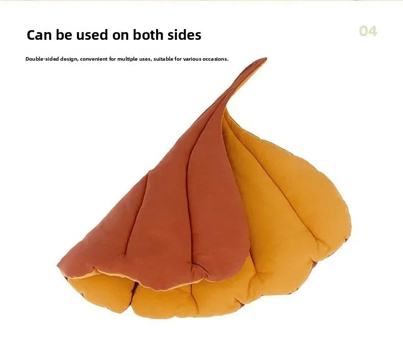 1/2PCS Leaf Shaped Cat Bed and Pet Mat Soft Washable Reversible Non-Slip Cushion for Cats and Dogs Indoor Travel Camping Pet Bed
