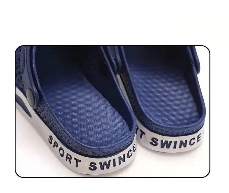 39-44 Mens Mules Clogs Summer Sandals Male Slippers Soft Bottom Beach Shoes Slip-On Zapatos Breathable Non-Slip Hollow Footwear