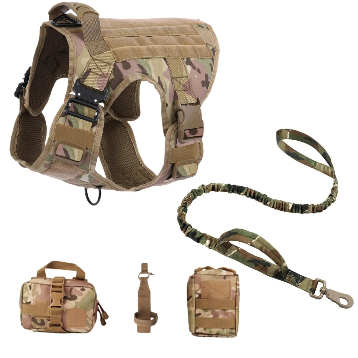 Tactical Dog Harness, Adjustable No-Pull Handle Service Vest Heavy Duty Pet Large Breed,  Dog Vest for Training Hunting Walking