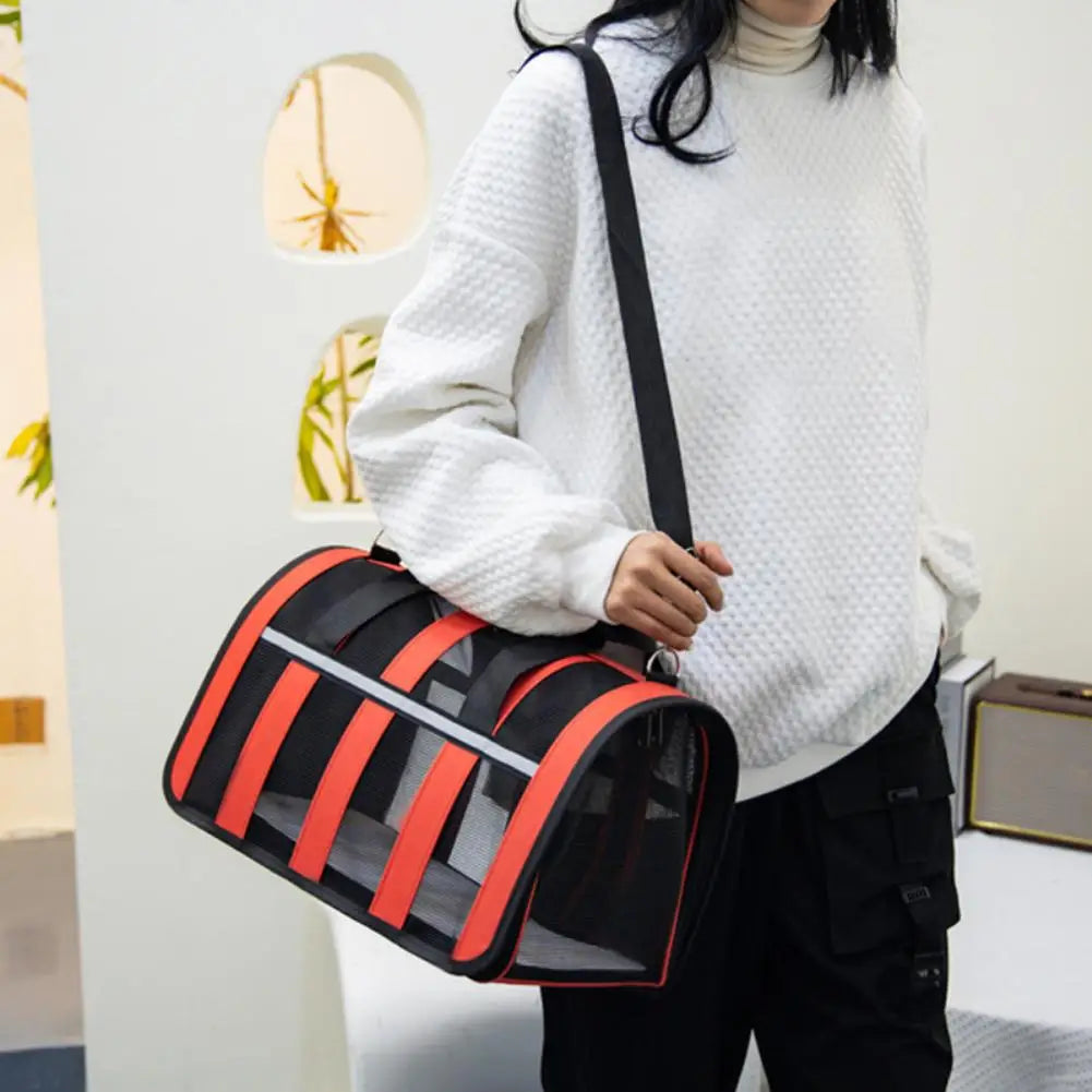 1Pc S/M/L Portable Folding Cat Bag Comfort Safety Large Capacity Crossbody Outdoor Pet Breathable Backpack Handheld Pet Bag