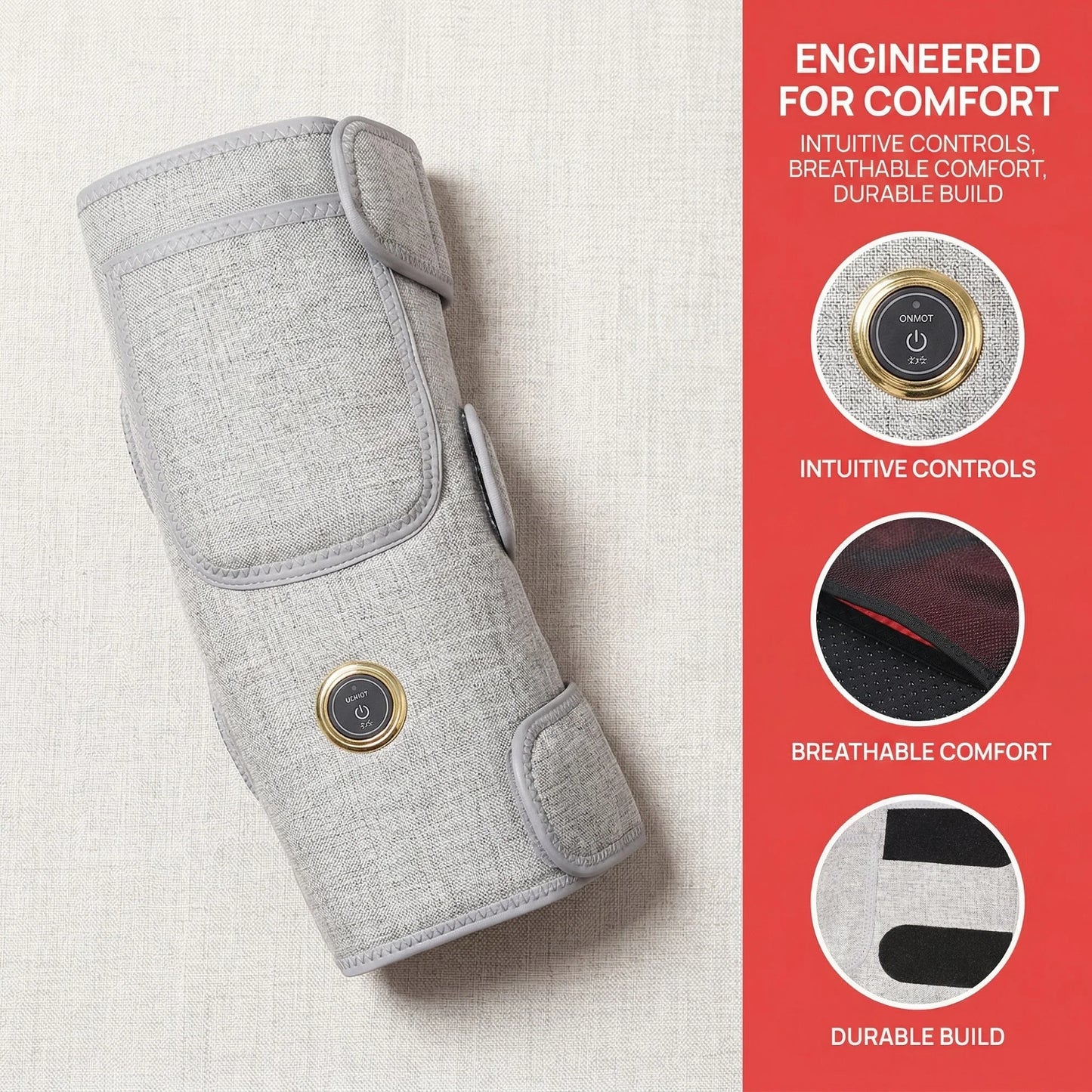 Red Light Heated Elbow Massager Brace-3 Gear Timer Vibration Relieves Muscle Relaxation Elbow for Fitness Fans Seniors