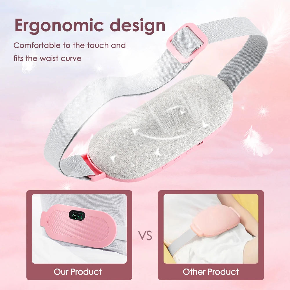 Cordless Electric Heating Pad Belt Adjustable Levels for Women Best Abdominal Heating Massager Hot Compress for Menstrual Period