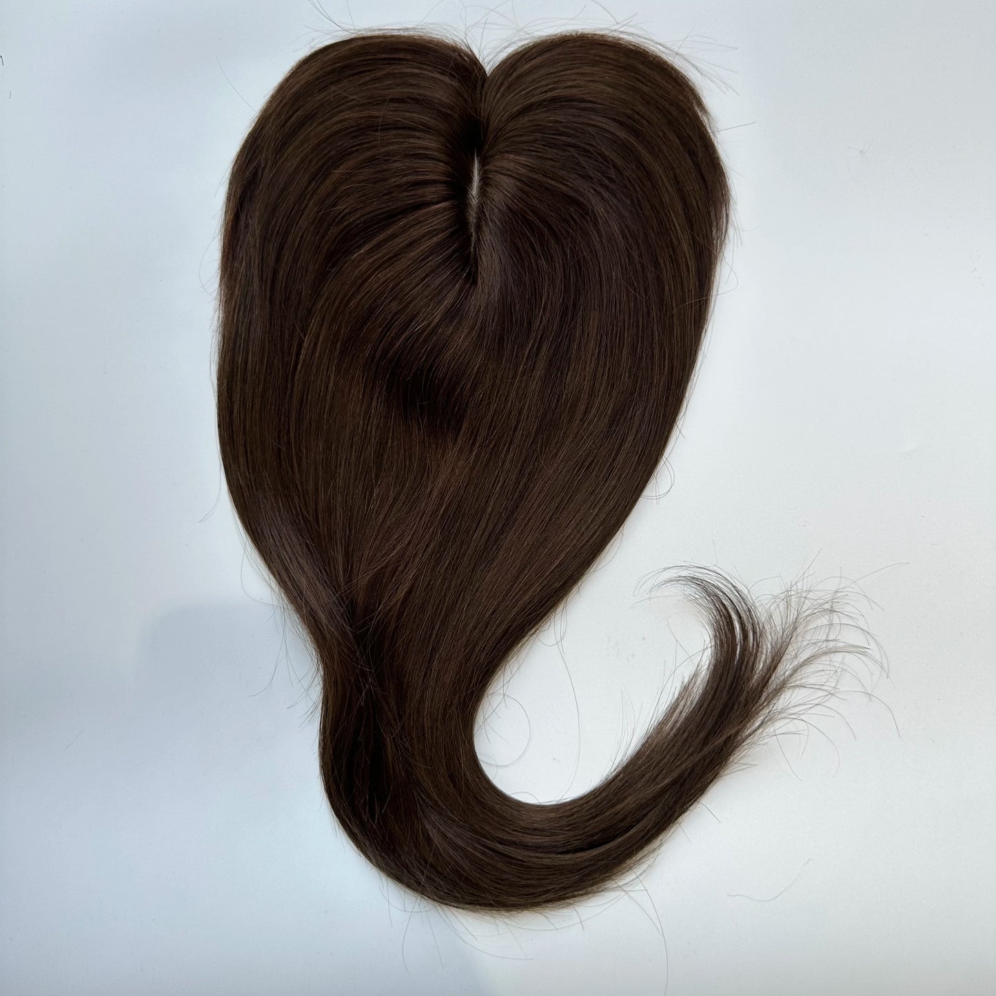 Women Hair Topper 100% Human Hair With Fringe Lace Mechanism Middle Part | 8x12cm 12inch Job Interview Ready
