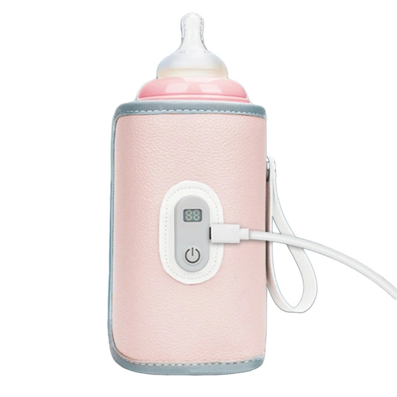 USB Charging Feeding Bottle Heater Heating Sleeve Milk Warmer 5 Temperature Adjust Insulated Breastmilk Warm Bag