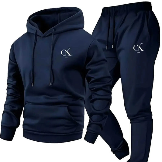 2026 Men's Hoodie and Sports Pants Set Casual Grey Pocket Home Clothes
