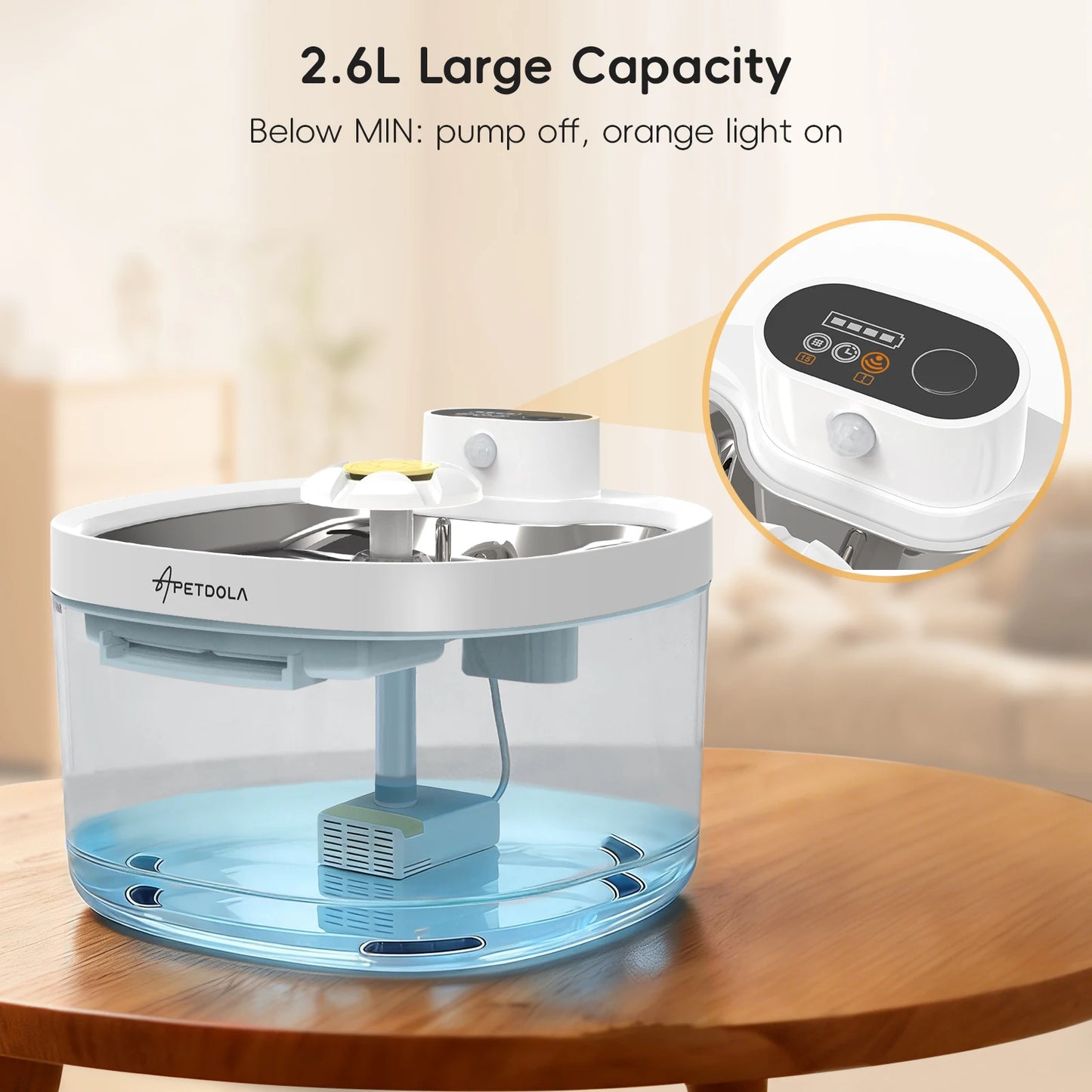 Wireless Cat Water Fountain Auto Sensor Cordless Pet Water Dispenser 4000mAh Battery Operated For Cats Dogs Drinking Fountain