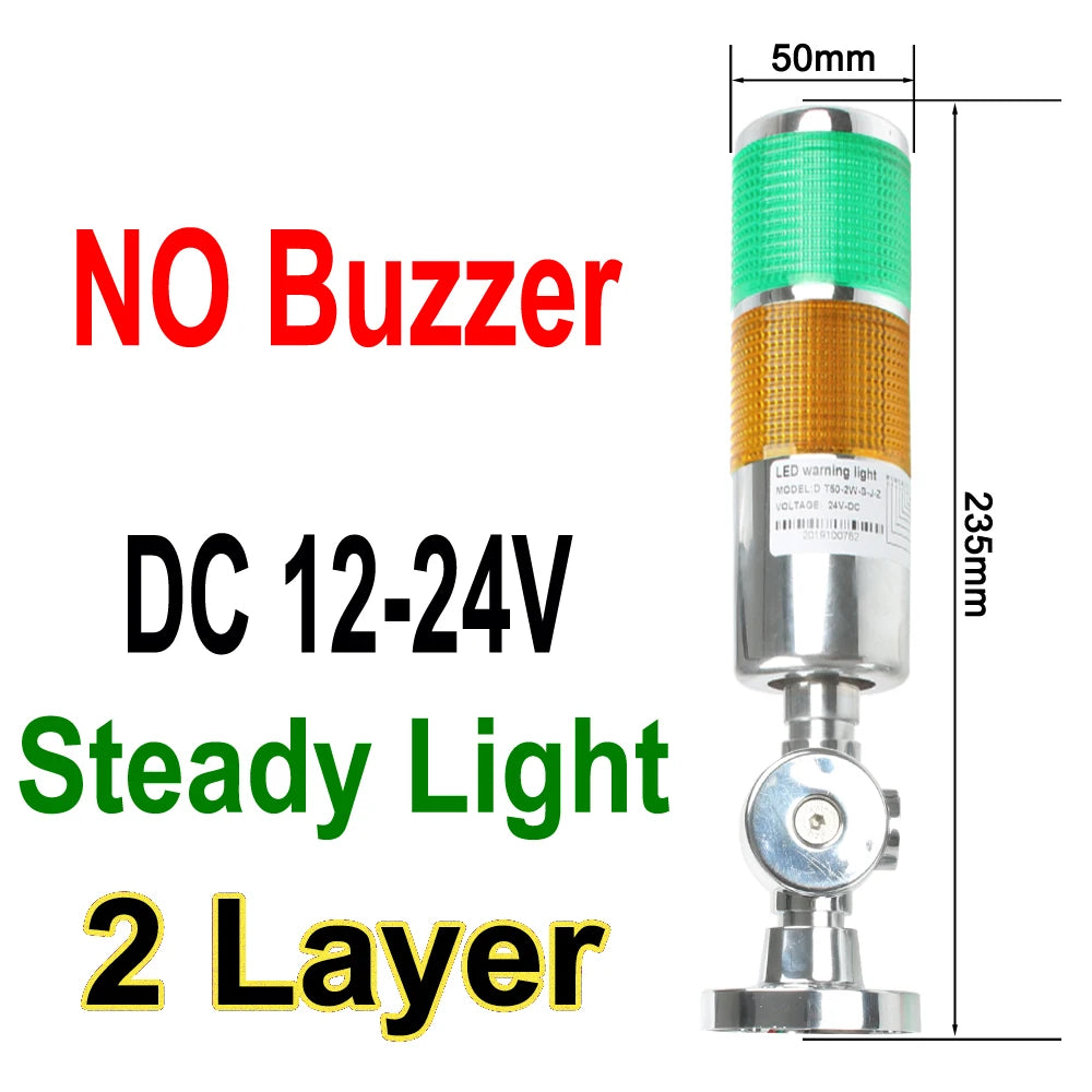 1-3 color LTA Vertical Industrial Multilayer Stack light Lamp Signal Tower Alarm caution light Flash Industrial Tower LED Silver