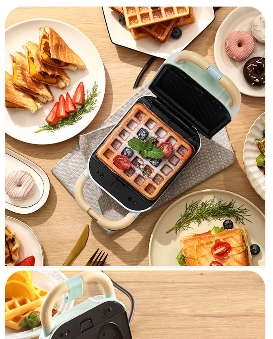 Mini Sandwich Maker Breakfast Machine Multi Cooker Electric Toaster Oven Hot Plate Bread Pancake Waffle Donut Maker for Kitchen